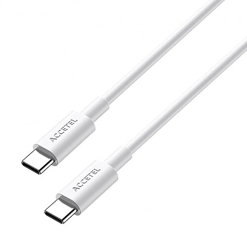 PHONECARE Câble de Charge Type C - Type C 100W 5Ah Accetel pour Xiaomi - Blanc