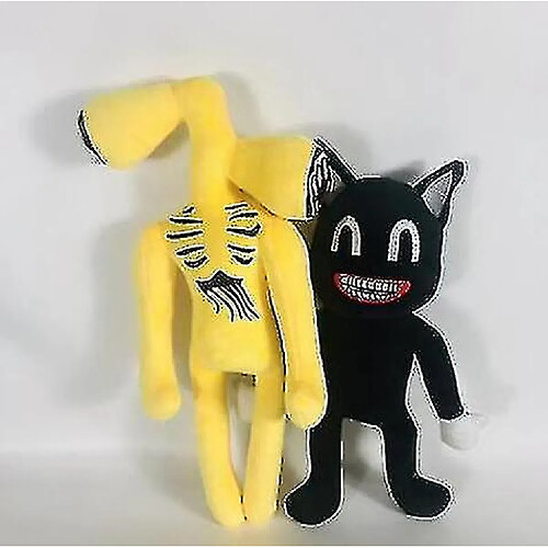 Universal 2pcs / set anime sirenhead peluche jouet sirène têtes de poupée en peluche juge de légendes horreur noire chat