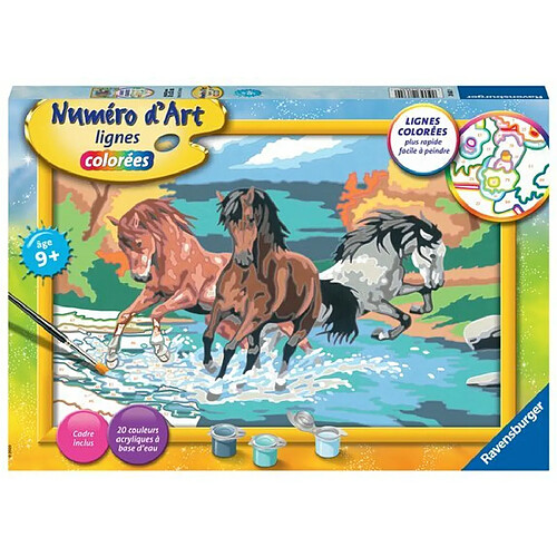 Ludendo Tableau à peindre - Les chevaux sauvages - Ravensburger Numéro d'Art