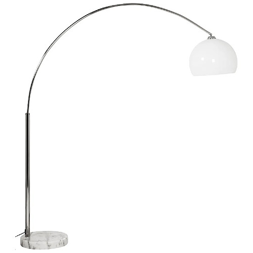 Alterego Lampadaire design en arc 'BIG BOW XL' abat-jour blanc