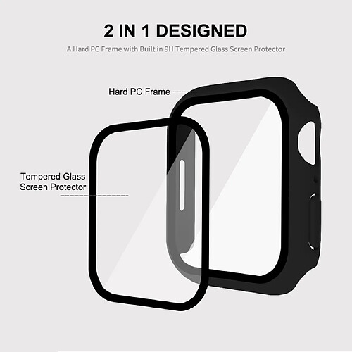 Enkay Coque en TPU caoutchouté 2-en-1 transparent pour votre Apple Watch Series 7 41mm