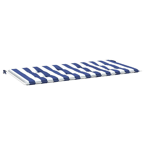 Maison Chic Coussin Confort | pouf | Coussin de banc de jardin rayures bleues et blanches 120x50x3cm -GKD28025