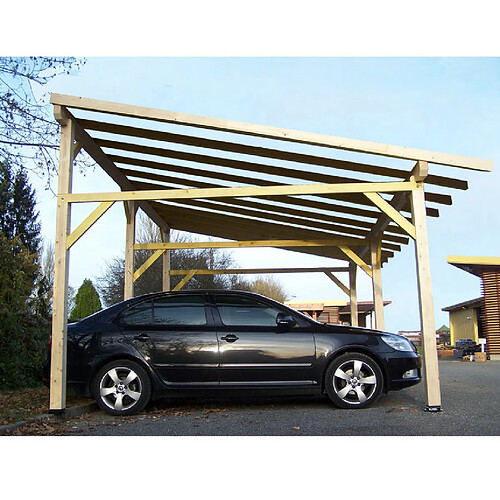 Carport 22.85m² bois naturel - av4563stl - HABRITA