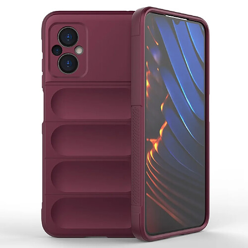 Coque en TPU anti-rayures pour votre Xiaomi Poco M4 5G/4G - rouge vin