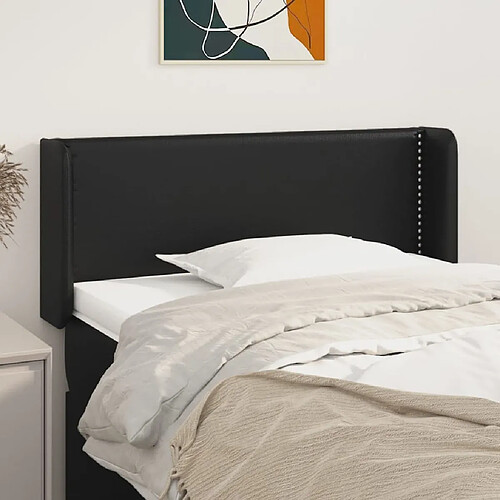 vidaXL Tête de lit avec oreilles Noir 83x16x78/88 cm Similicuir