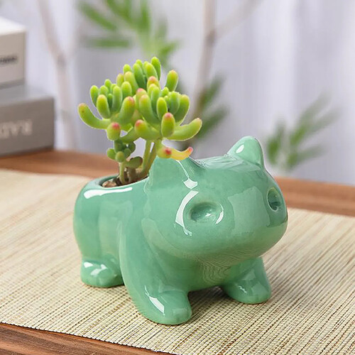 Dessin Animé Mignon Grenouille En Forme De Céramique Succulente Cactus Fleur Plante Pot Decor M