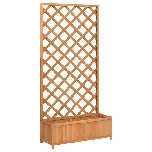 Maison Chic Jardinière,Bac à fleurs avec treillis - pot de fleur marron bois massif de sapin -GKD74956