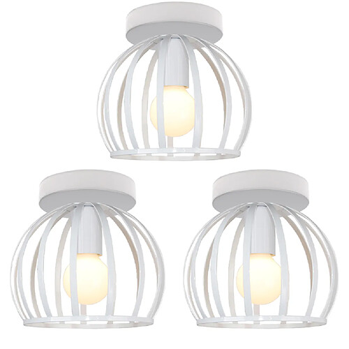 Stoex 3pcs Vintage Plafonnier Industrielle Design forme Cage 20cm, Lampe de Plafond en