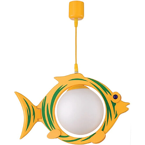 FISH Suspension 1xE14 L.46xL.18xH.Reg.cm Jaune