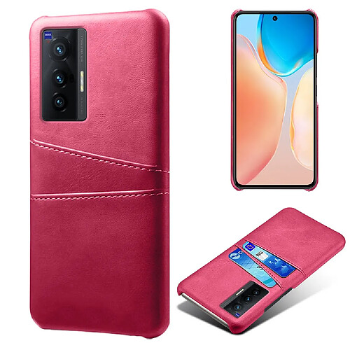 Coque en TPU + PU KSQ anti-griffes avec porte-cartes, rose pour votre Vivo X70