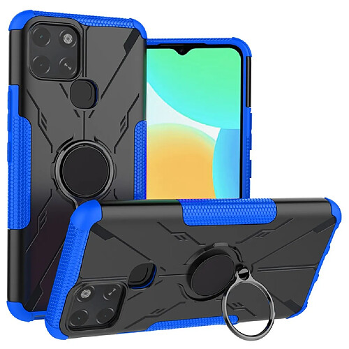 Coque en TPU anti-chute, 2 en 1, texture nid d'abeille avec béquille pour votre Infinix Smart 6 - bleu