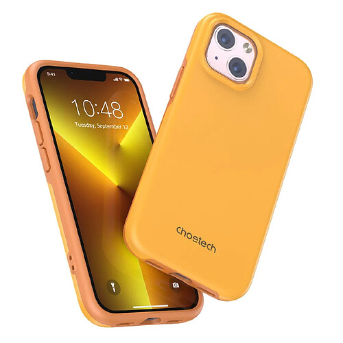 choetech mfm coque anti-chute made pour magsafe pour iphone 13 orange (pc0112-mfm-ye)