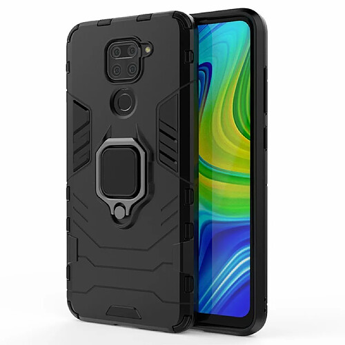 Coque en TPU hybride avec support de bague noir pour votre Xiaomi Redmi Note 9/Redmi 10X 4G