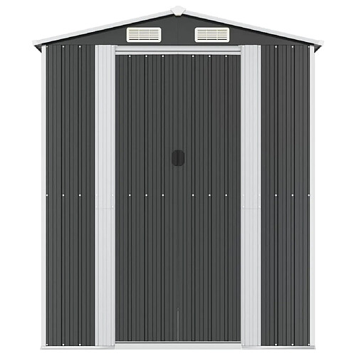 Helloshop26 Abri de jardin cabane cabanon maison de stockage remise extérieur hangar outils robuste 192 x 357 x 223 cm acier galvanisé anthracite 02_0022198