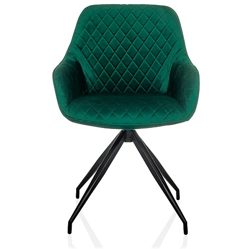 Chaise de salle à manger / chaise à coque ELVERUM velours vert hjh LIVING