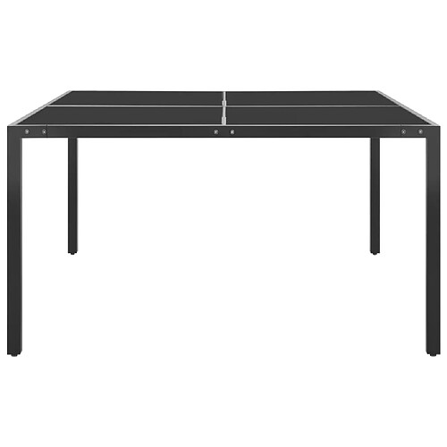 Maison Chic Table de jardin | Table d'extérieur Anthracite 130x130x72 cm Acier et verre -GKD90849