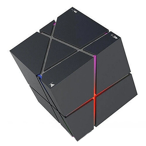 Yonis Mini Enceinte Bluetooth Design Rubik's Cube Commande Vocale Lumière RGB Son HD