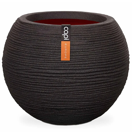 Capi Pot à fleurs Nature Rib rond 40 x 32 cm noir KBLR270