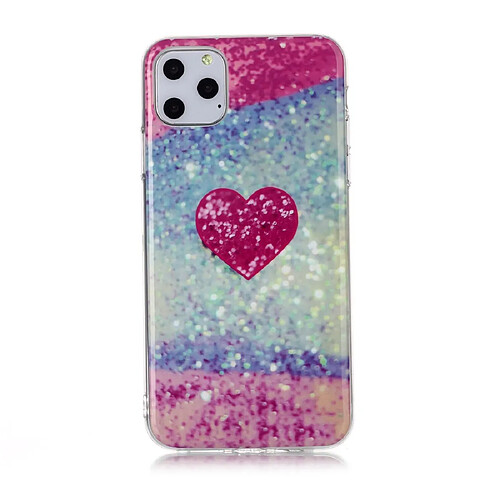 Wewoo Coque Souple Pour iPhone 11 Pro Modèle de dessin coloré IMD Workmanship Étui de protection en TPU coeur rouge