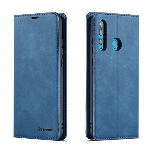 Wewoo Housse Coque Pour Huawei P Smart + 2019 Forwenw Dream Series Oil Edge Fort Magnetism Horizontal Flip Leather Case avec Holder & Card Slots & Wallet & Photo Frame Blue