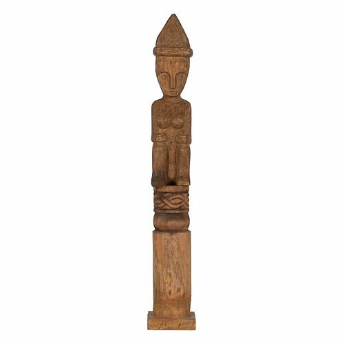 BigBuy Home Figurine Décorative Naturel Africain 14 x 14 x 88,5 cm