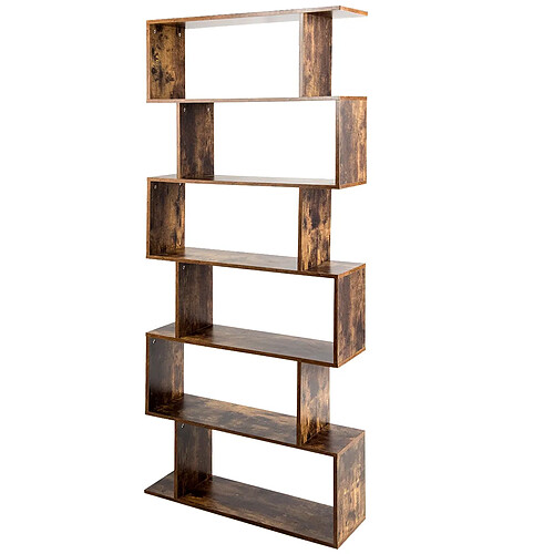 Decoshop26 Bibliothèque pour livres étagère de rangement à 6 niveaux de style industrielle et vintage 20_0000283