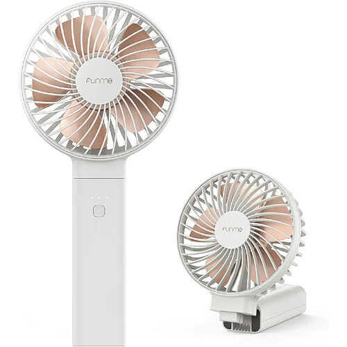 (Or et Blanc) Ventilateur Portatif Ventilateur Éolien Puissant Portable Rechargeable, 5000 Piles 20 Heures Silencieux Pliable 4 Vitesses Puissant Ventilateur à Main Personnel,...