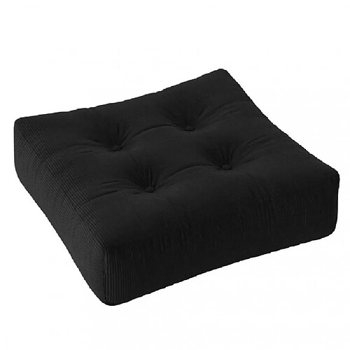 Inside 75 Pouf futon velours MORE POUF coloris charbon