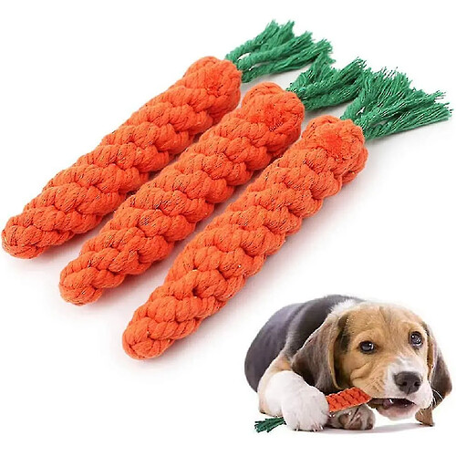 Chiot à mâcher jouet Heilwiy Dog Toy Heilwiy Dog Chew Toy Heilwiy Carrot Rope Heilwiy 3 pièces Heilwiy Corde tressée cadeau