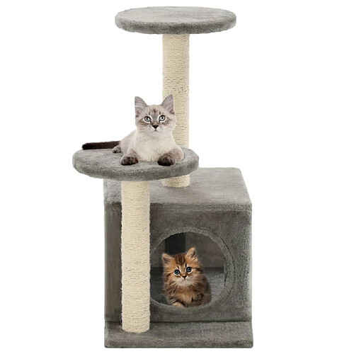 Arbre à chat avec griffoirs,niche pour chat en sisal 60 cm Gris -MN51218