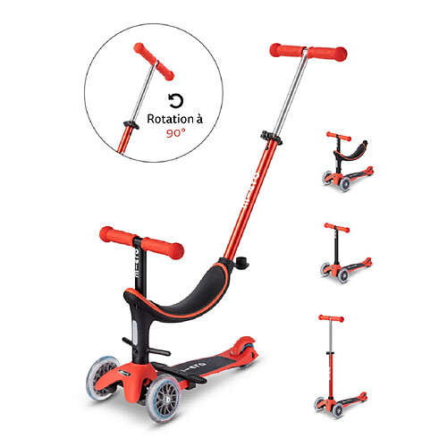 Trottinette évolutive Mini Micro 3en1 Révolution Rouge