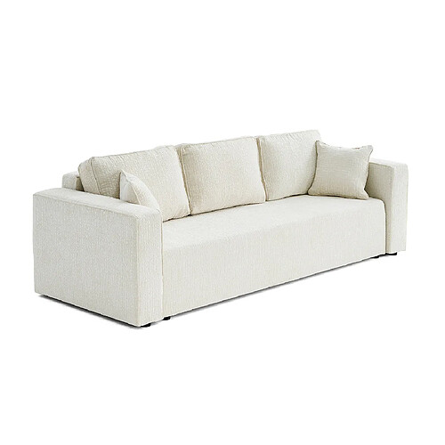 Bestmobilier Topaze - canapé 3 places - convertible avec coffre - en tissu velours relief