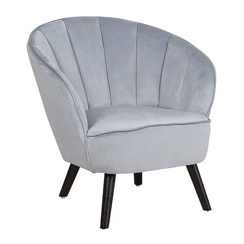 Beliani Fauteuil DALA Velours Gris clair