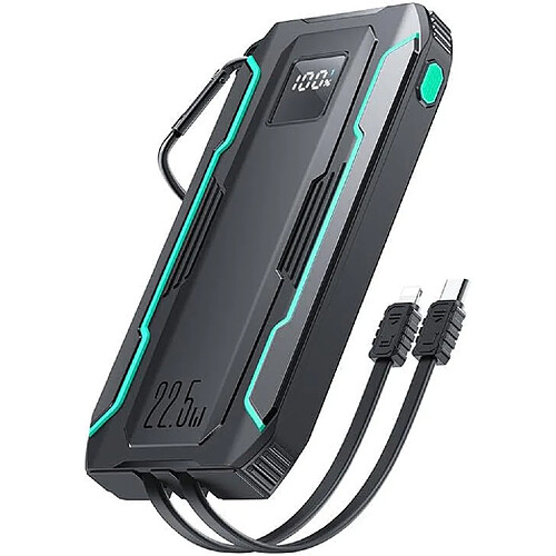 SANAG Jr-L017 Batterie Externe 22,5 W 10 000 Mah Avec Deux Câbles Noir