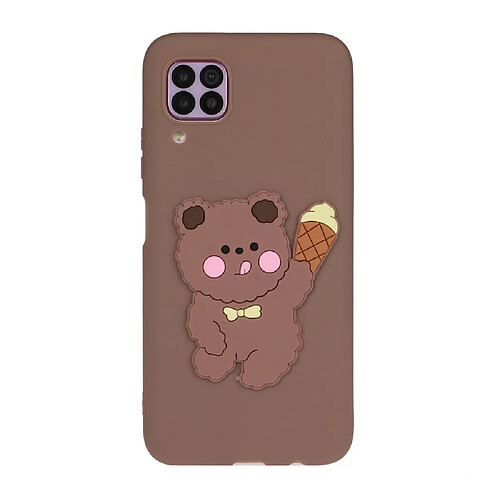 Coque en TPU + PU poupée animale enduite ours pour votre Huawei P40 Lite 4G/Nova 6 SE/Nova 7i