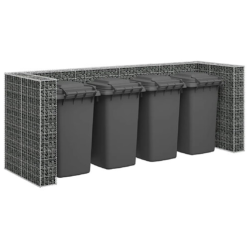 vidaXL Mur en gabion pour poubelles Acier galvanisé 320x100x120 cm