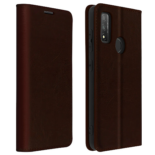 Avizar Étui Huawei P smart 2020 Folio Cuir Véritable Porte cartes Support Vidéo - camel