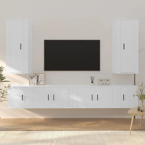 Maison Chic Ensemble de meubles TV 6 pcs pour salon - Blanc Bois d'ingénierie -MN43522