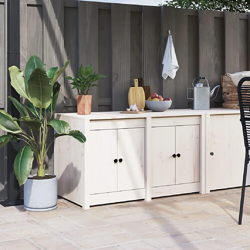 vidaXL Armoire de cuisine d'extérieur blanc bois de pin massif