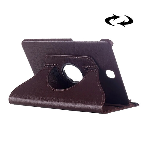 Wewoo Housse Étui marron pour Samsung Galaxy Tab S2 8.0 Litchi Texture 360 degrés rotation en cuir avec support multi-fonctionnel