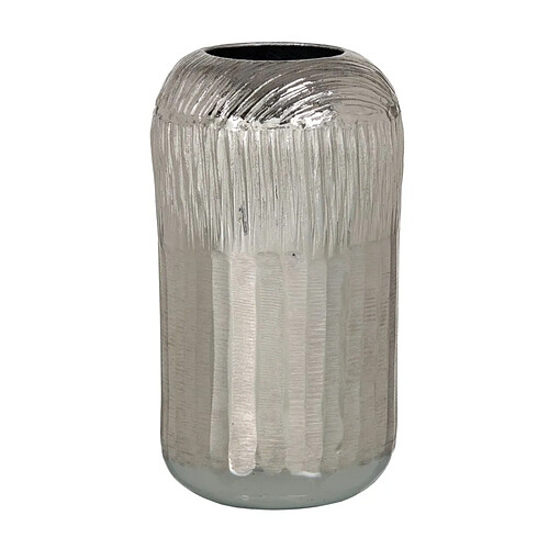 BigBuy Home Vase 15 x 15 x 28 cm Argent Aluminium