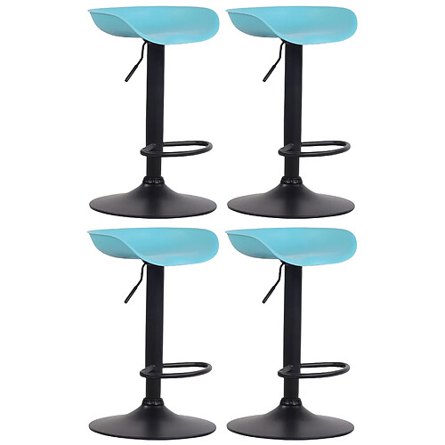 Non Lot de 4 tabourets de bar Anaheim plastique noir