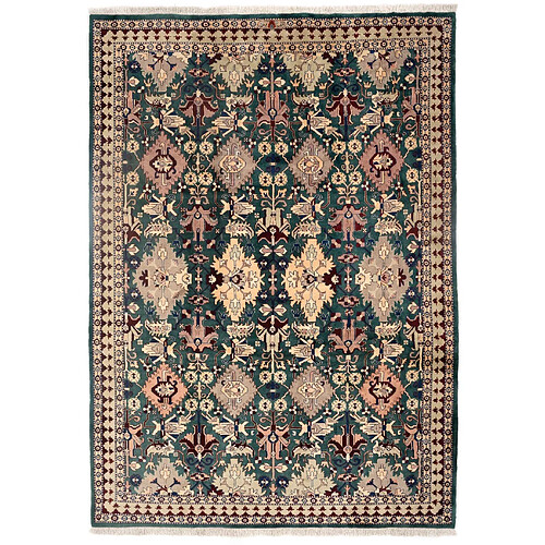 Vidal Tapis de laine 357x251 vert Tabriz