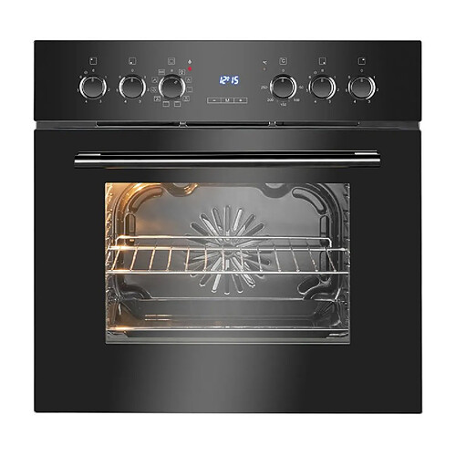 Cuisinière encastrable 4 plaques vitrocéramique et four 56L noir Bomann EHBC7937-noir