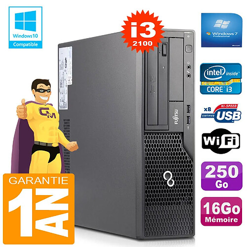 PC Fujitsu Esprimo E500 E85+ SFF Core I3-2100 RAM 16Go Disque 250 Go Wifi W7 · Occasion