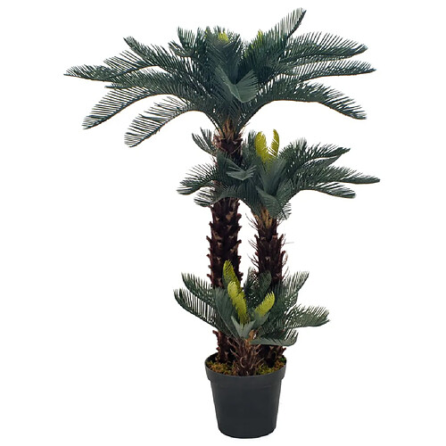 vidaXL Plante artificielle avec pot Palmier Cycas Vert 125 cm