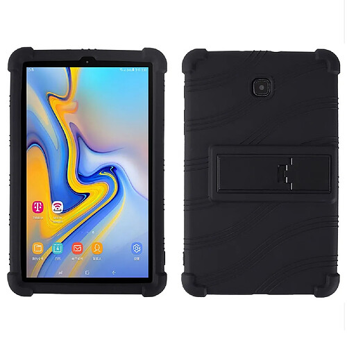 Coque en silicone flexible avec béquille pliable noir pour votre Samsung Galaxy Tab A 8.0 (2018) SM-T387