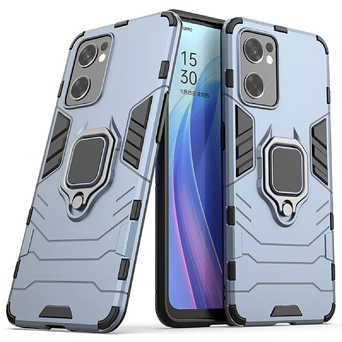 Coque en TPU antichoc, flexible avec béquille, bleu pour votre Oppo Reno7 SE 5G