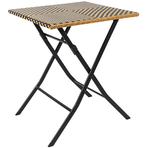 The Home Deco Factory Table de jardin pliable plateau tressé.