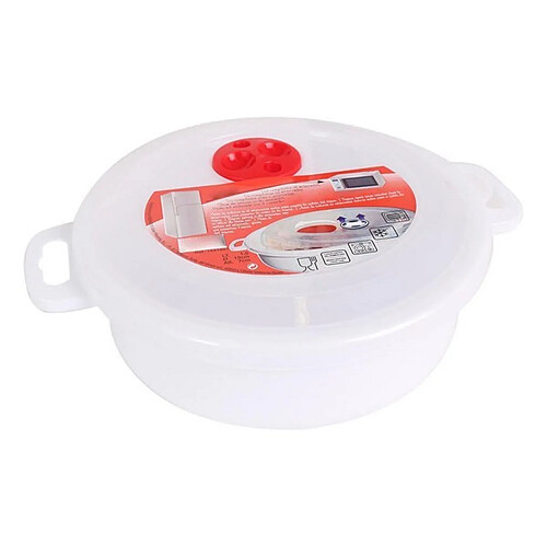 Totalcadeau Boîte à lunch avec couvercle et poignées pour micro-ondes Boîte Repas Fermeture pour Conservation Mesure - 2 L - ø 23 x 7 cm pas cher